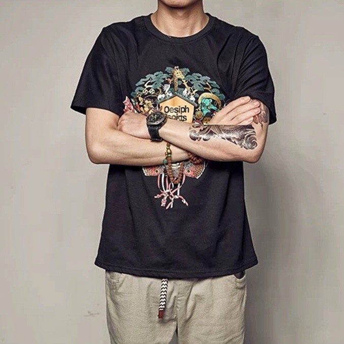 Áo phông nam họa tiết xịn xò - Áo phông mùa hè hot trend 2021 - in chuyển nhiệt chống bay màu