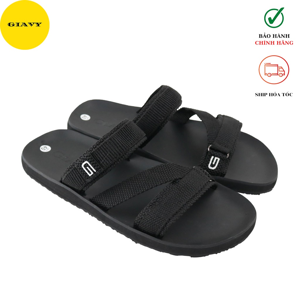 Dép Nam quai chéo vải bố, kiểu trơn đơn giản DTL377- GIAVY