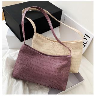 Vintage Crocodile Pattern Women Casual Baguette Shoulder Bag Classic Fashion Ladies Bag handbag beg