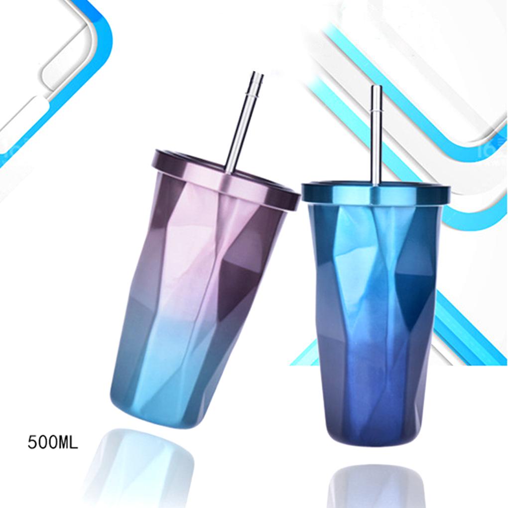 Bình Nước Bằng Thép Không Gỉ 480ml Kèm Ống Hút Tiện Dụng Mang Theo Du Lịch / Leo Núi cốc giữ nhiệt túi đựng bình giữ nhiệt bình nước 2 lít bình đựng nước bình giữ nhiệt ly thủy tinh cốc thuỷ tinh bình nước giữ nhiệt  bình giữ n