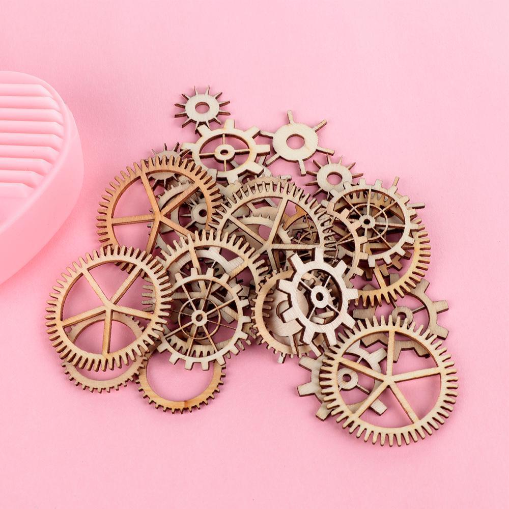 Bộ 36 Miếng Gỗ Hình Tròn Rỗng Handmade Dùng Để Tạo Hình Cho Các Sản Phẩm Thủ Công