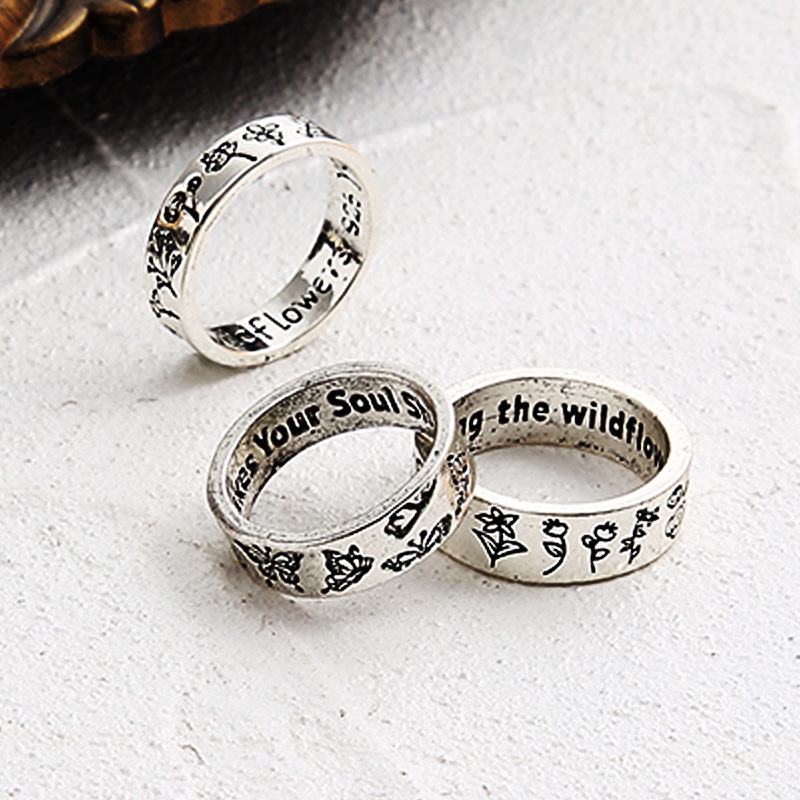 Bộ 3 Nhẫn Hình Bướm Chạm Khắc Phong Cách Gothic Thời Trang Cho Nam Và Nữ