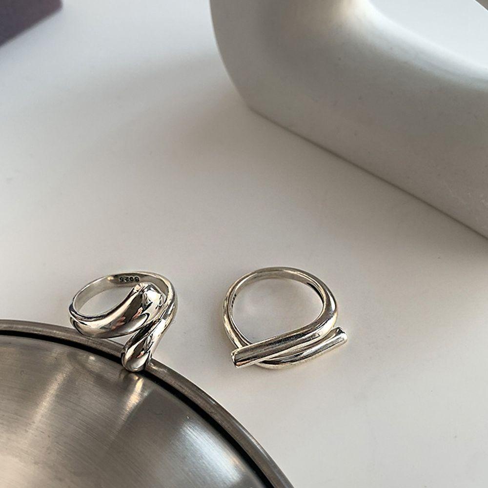 MXGOODS Bộ Nhẫn Hở Dạng Xoắn Phong Cách Punk Đơn Giản Cho Nữ