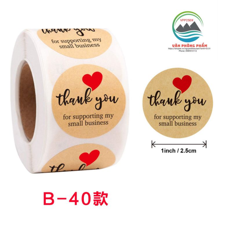 Tem dán Sticker Thank you .