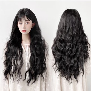 Tóc Giả Cao Cấp Nguyên Đầu Xù Sóng Dài Nữ Tính Hàn Quốc Trẻ Trung