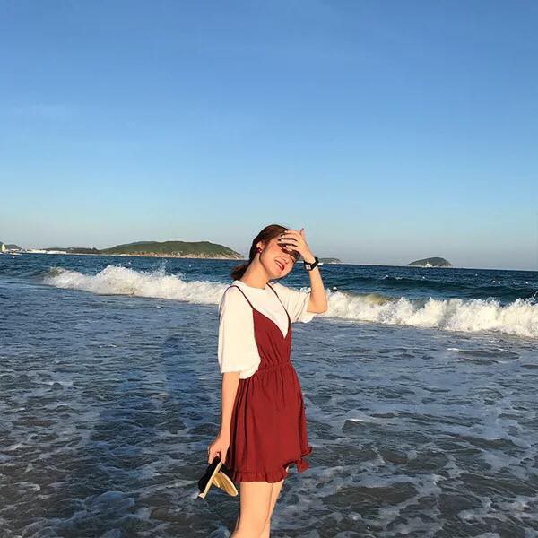 🌺SIÊU XINH🌺 Set quần sooc yếm đỏ + áo thun trắng (Sỉ từ 5sp bất kỳ) | BigBuy360 - bigbuy360.vn