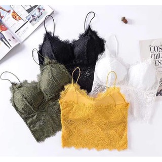 Áo Bra ren 2 dây mảnh dáng dài croptop cúp ngực cao cấp
