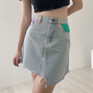 Color Denim Skirt