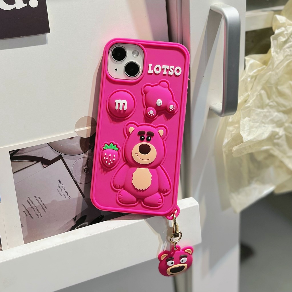 Ốp Điện Thoại Mềm Chống Rơi In Hình Gấu Dâu Hoạt Hình Cho iPhone 6 / 6S 7/8 7Plus / 8Plus / 6Plus 11/12 / XSMAX / XR