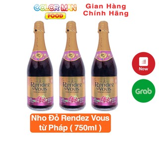 Nước Nho Đỏ - Nho Xanh RENDEZ VOUS Chai 750ml xuất xứ từ Pháp vị thanh mát đặc biệt có gas không cồn tốt cho sức khỏe