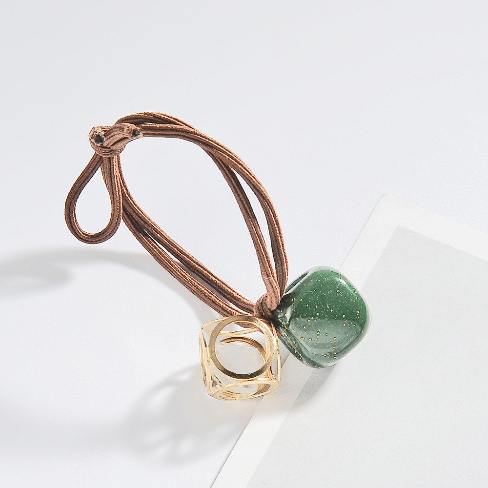 Dây buộc tóc đính đá pha lê màu sắc kẹo ngọt phong cách Hàn Quốc thời trang