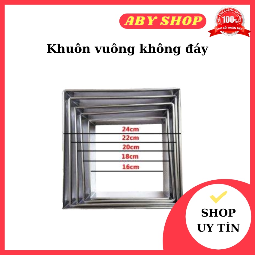 Khuôn vuông không đáy ⚡ LOẠI TỐT NHẤT ⚡ khuôn làm bánh cho bạn thảo sức sáng tạo, làm bánh tại nhà