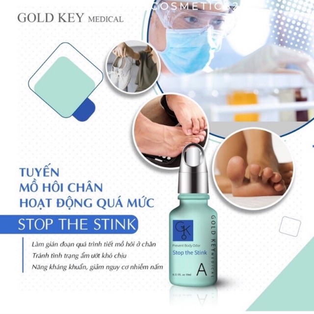 Tinh Chất Khử Mùi Hôi Nách Ngăn Mùi Cơ Thể Gold Key Stop The Stink 10ml