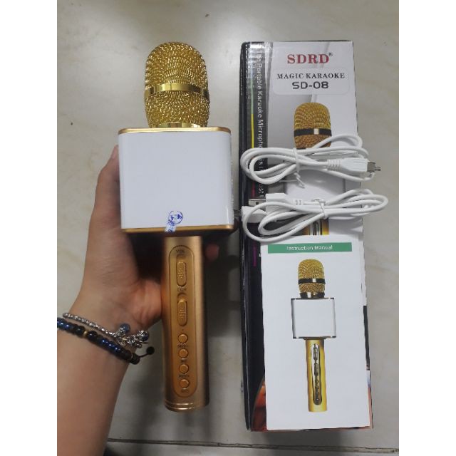 Mic Hát Karaoke Magic SD-08 hàng loại 1, Micro karaoke blutooth âm thanh chuẩn loa to,bảo hành 3 tháng