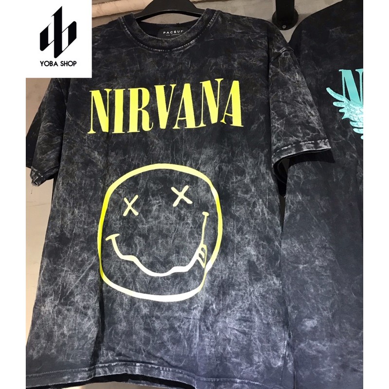 ÁO NIRVANA ROCK TEE MẶT CƯỜI VÀ THIÊN THẦN XANH (Ảnh thật 100%)