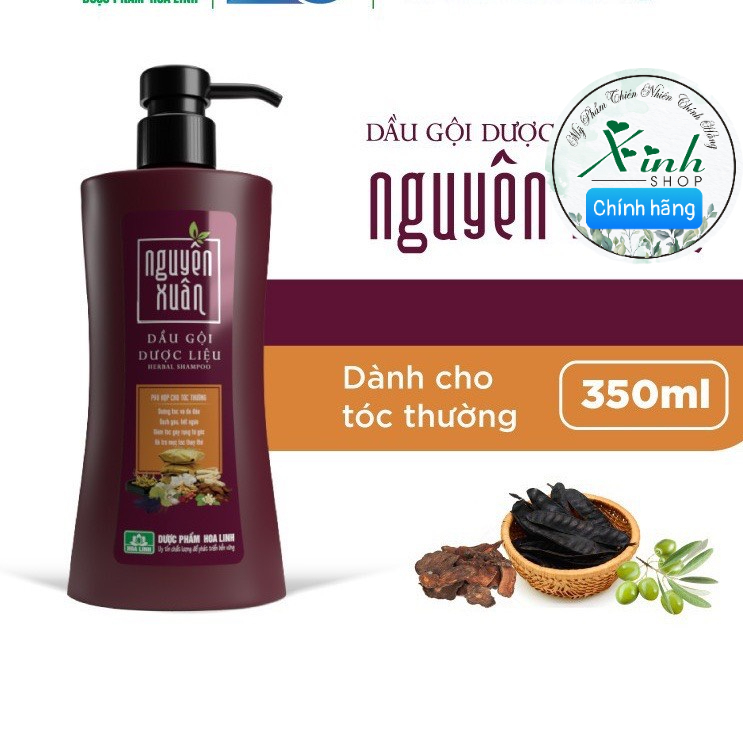 Dầu gội Dược liệu Nguyên Xuân Đỏ 350ml - Tóc thường ( tặng thêm 35ml giá không đổi)