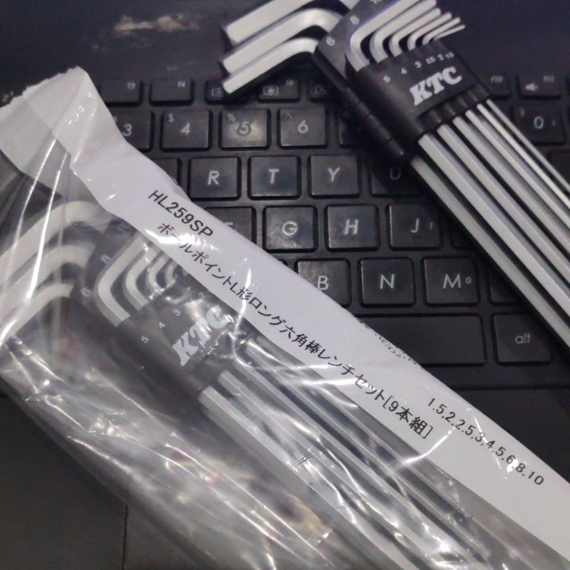 Bộ lục giác KTC Nhật đầu bi HL259SP gồm 9 cỡ từ 1.5-10mm - Có trong bộ dụng cụ của YAMAHA Việt nam