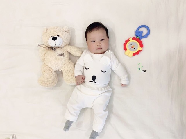 Bộ thú áo body và quần Tre baby