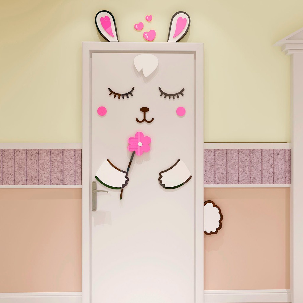 Tranh dán tường mica 3d decor khổ lớn trang trí Dán Cửa trang trí mầm non, phòng cho bé Nhiều Size - EPeBen
