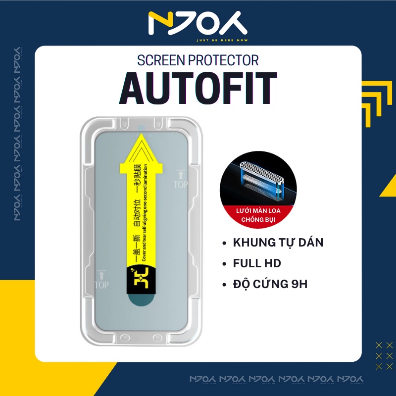 Kính Cường Lực Autofit Kèm Khung Hỗ Trợ Tự Dán Trong 30s Chống Trầy Xước Cho iPhone 11 12 13 14 15 Pro Max Njoyshop