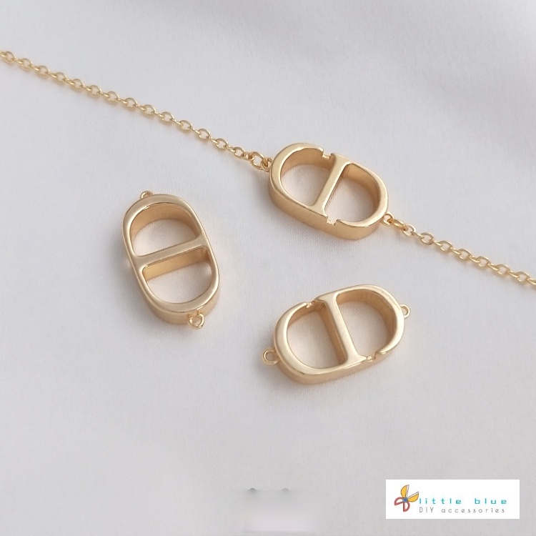 Khóa Gài Hai Đầu Bằng Đồng 14K Màu Vàng Kim Bảo Vệ Làm Mặt Vòng cổ/Trang Sức DIY