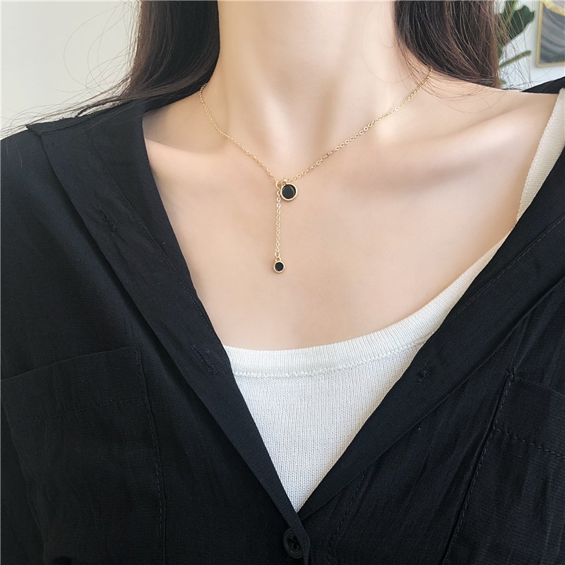 Dây chuyền mặt tròn nhỏ thời trang phong cách Hàn Quốc