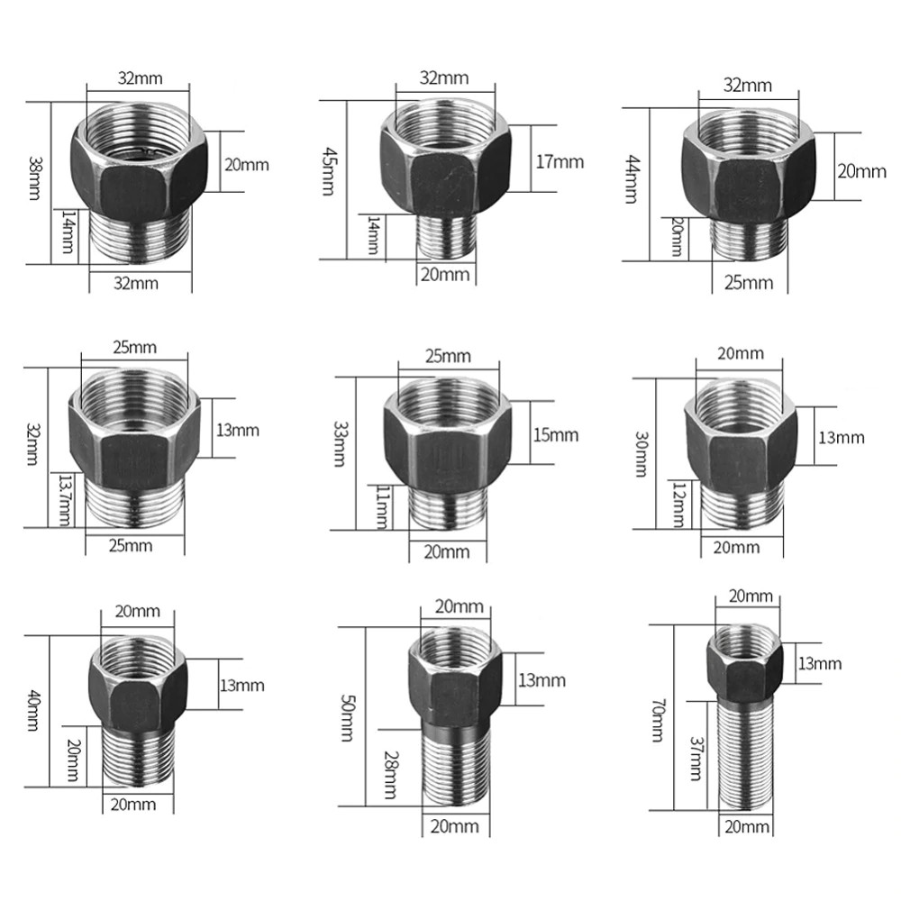 1 Đầu Nối Thẳng Bằng Thép Không Gỉ 1/2" 3/4" 1"