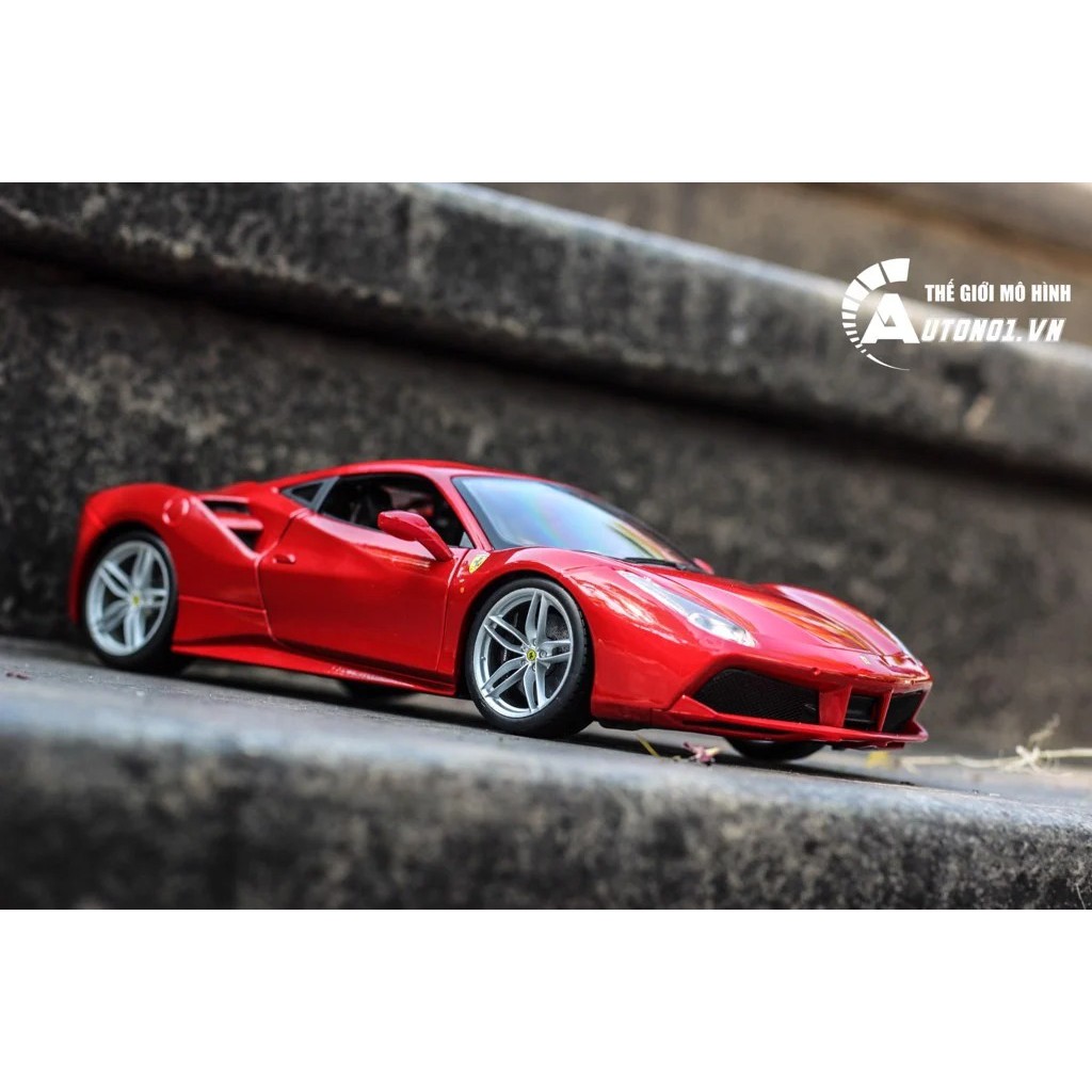 MÔ HÌNH FERRARI 488 GTB RED 1:18 BBURAGO 1798