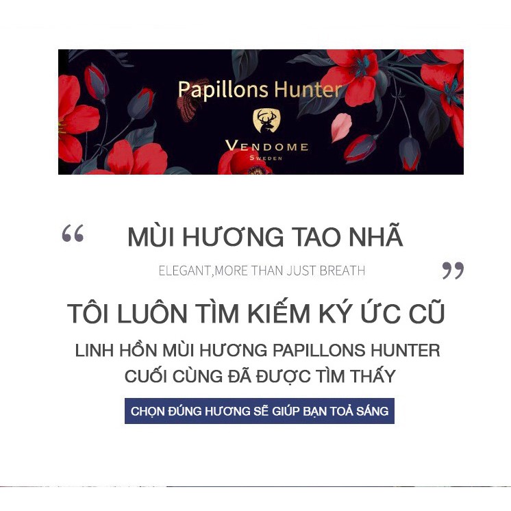 Nước hoa nữ VENDOME PAPILLONS HUNTER 75ml Thương hiệu Pháp 2020 Bản Nồng Độ Lưu hương siêu lâu 12h Hộp Đựng Quà Tặng