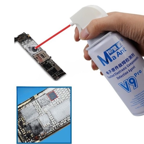 Xịt băng/ xịt bông tuyết test chập, dò chạm mạch sửa điện thoại MaAnt V9 Pro/ Sunshine S580