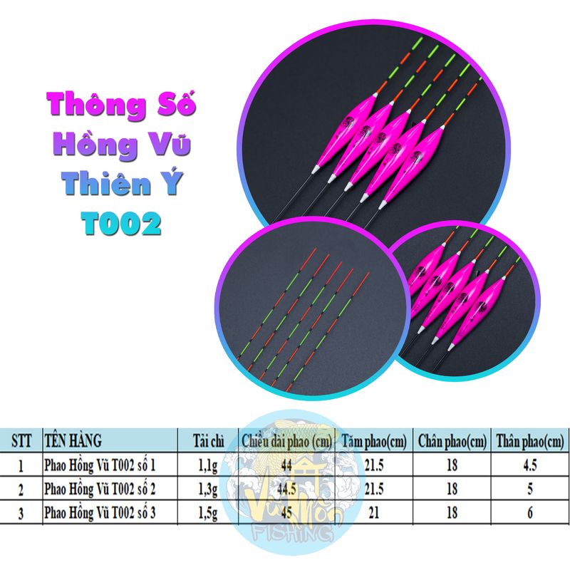 Phao Câu Đài Nano Chất Lượng Cao HỒNG VŨ THIÊN Ý tải chì  - Vũ Môn Fishing