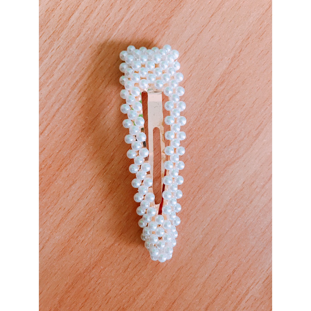 KẸP TÓC ĐÍNH ĐÁ NGỌC TRAI PHONG CÁCH HÀN QUỐC số 3 - ẢNH CHỤP THẬT