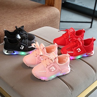 Giày Sneaker Đế Gắn Đèn Led Cho Bé 1-11 Tuổi