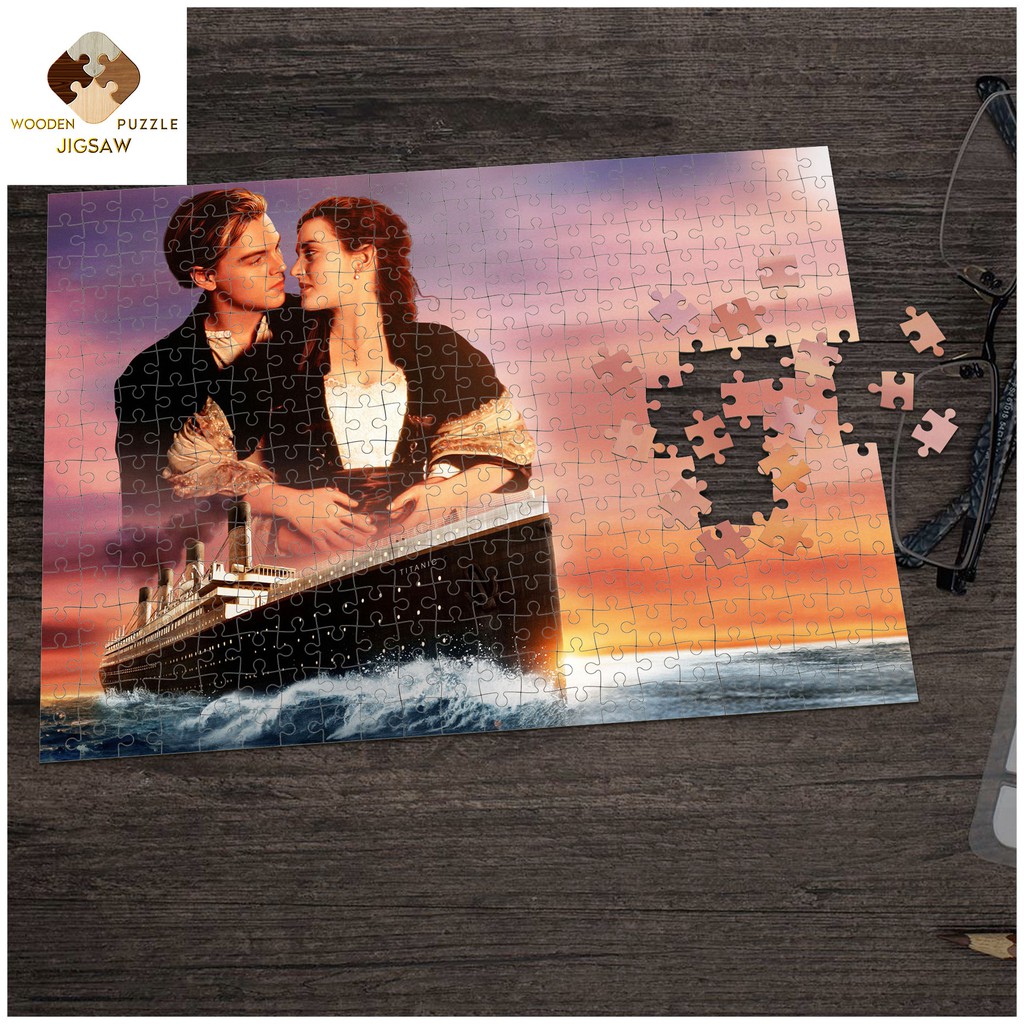 Xếp hình titanic wooden puzzle jigsaw, in tranh theo yêu cầu ghép hình WPJ03