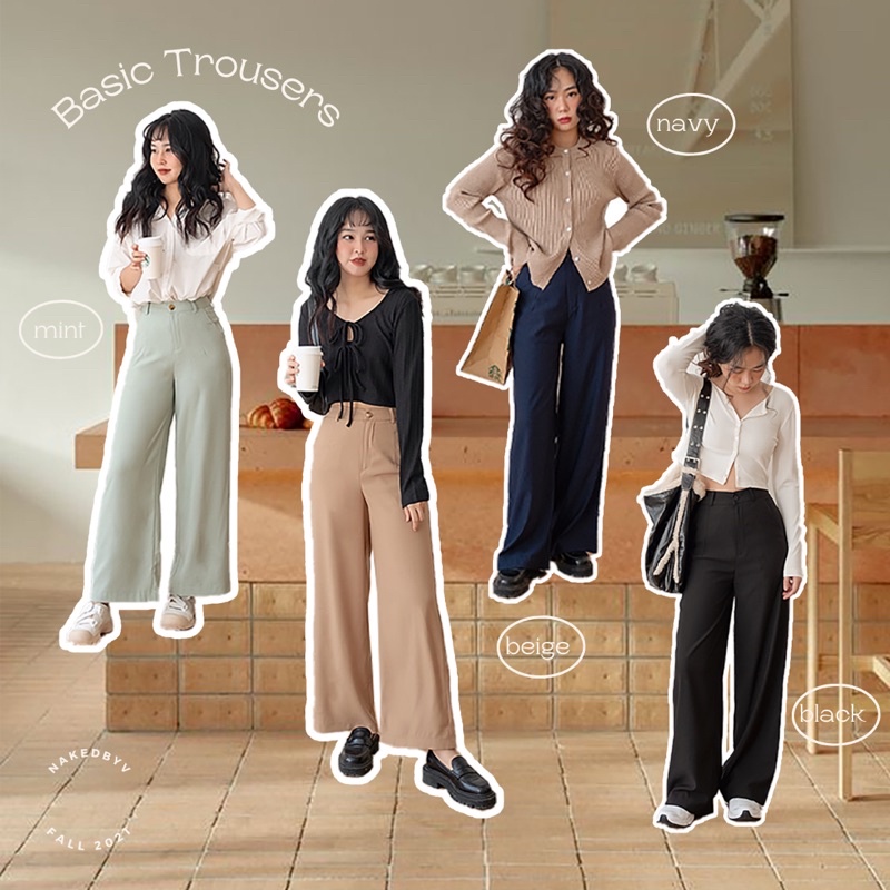 Quần suông ống rộng Naked By V -  Basic Trousers