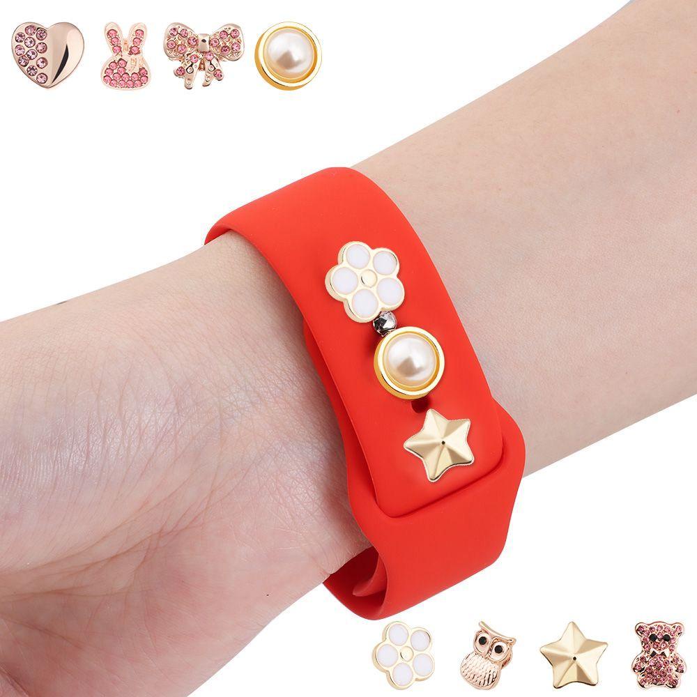 BTLIMER Phụ Kiện Trang Trí Vòng Đeo Tay Bằng Cao Su Silicone