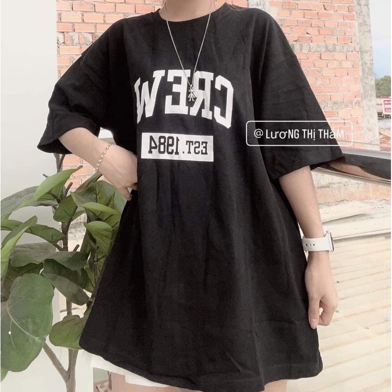 Áo Phông CREW Nhiều Màu Form Rộng Unisex Áo Phông Hot Hit Nam Nữ