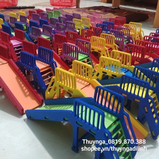 Đồ chơi cầu trượt chủ điểm tmn bitis 5 ly dùng trong lớp học mầm non( chi tiết rời tự lắp ráp)