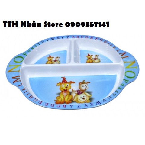 Khay đựng đồ ăn 3 ngăn cho bé hình đáng yêu