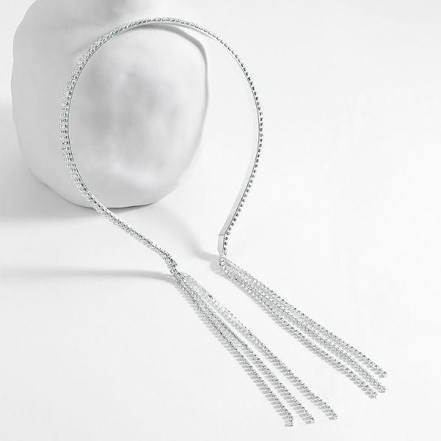 ✨ Bờm tóc Địch Lệ Nhiệt Ba đính đá pha lê tua rua lấp lánh sang chảnh