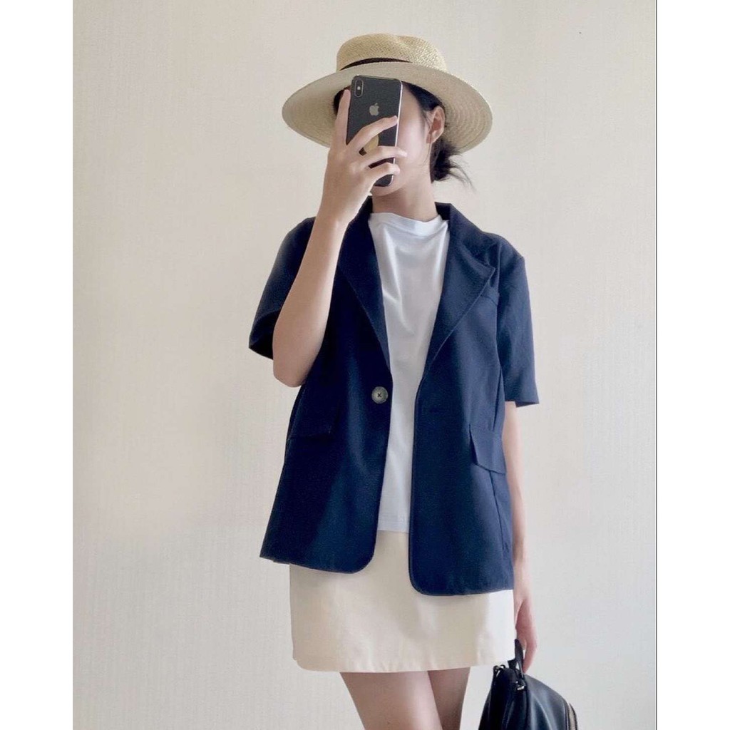 Set vest xanh 3 món ngắn tay Rosa