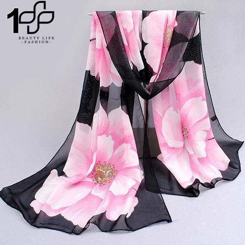 Khăn choàng cổ in hoa lớn