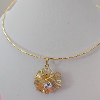 Kiềng đồng Thau nữ mặt hoa đá