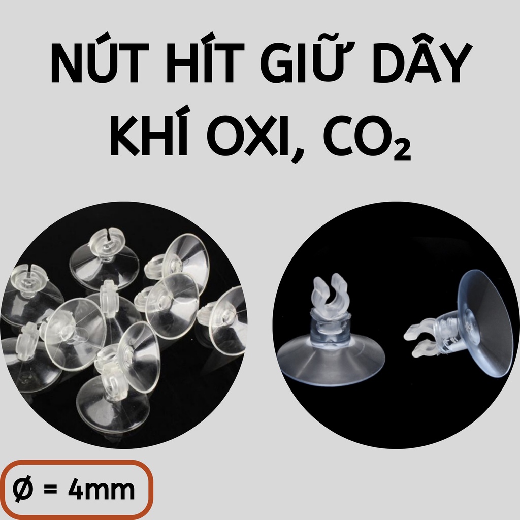 Nút hít 4mm giữ ống oxi,co2, cây trầu bà - Phụ kiện cá cảnh | Hingaostore.