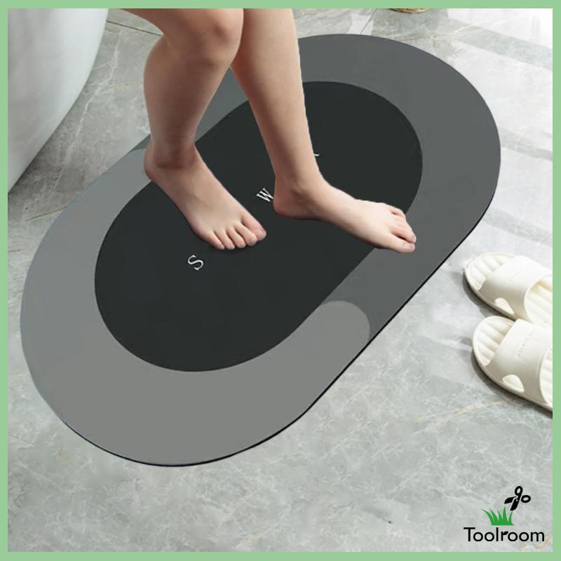 Thảm Chùi Chân Chống Trượt Nhanh Khô Hình Oval Kích Thước 40x60cm