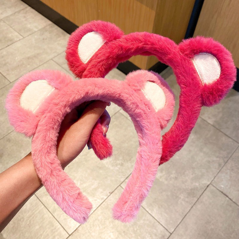 Băng Đô Cài Tóc Rửa Mặt Hình Gấu Bông LOTSO Màu Hồng Dễ Thương Phong Cách Hàn Quốc CG01