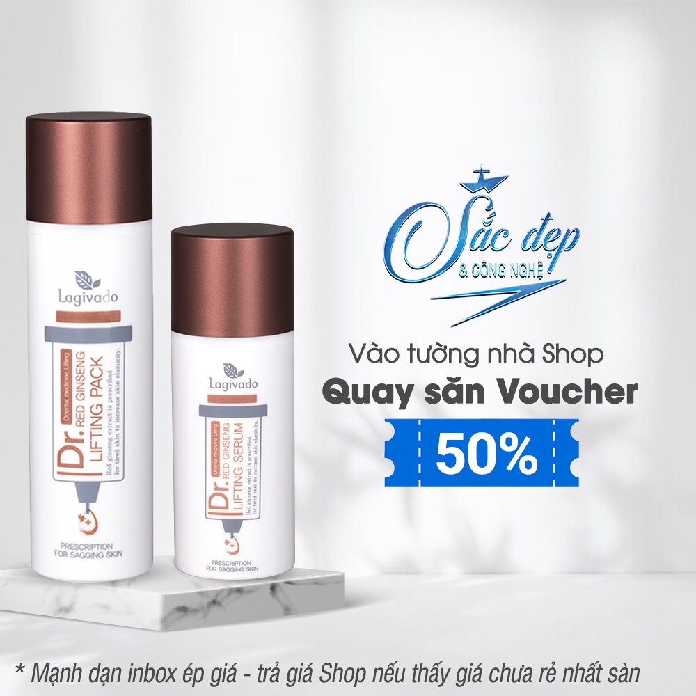 Bộ chăm sóc da mụn bằng hồng sâm Lagivado bao gồm Gel Tẩy tế bào chết và Serum ngừa thâm mụn