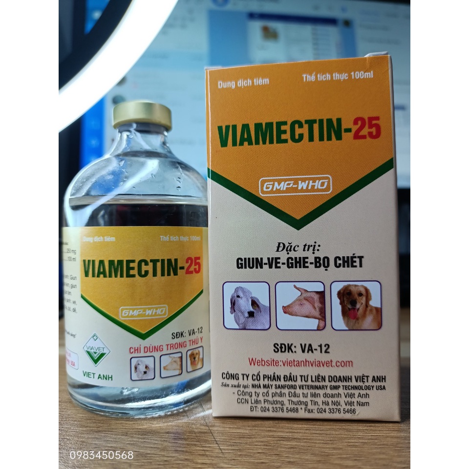 VIAMECTIN - 25 Nội - ngoại ký sinh trùng, an toàn, hiệu quả cao......!