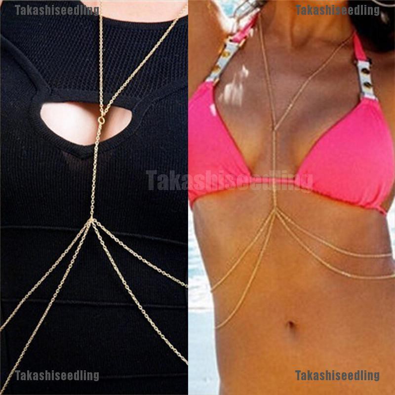 seedling New Women Sexy Fashion Body Belly Waist Chain Bikini Beach Harness Necklace Gold