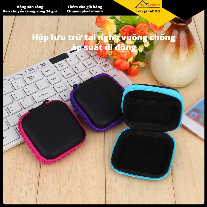 Hàng Hot Hộp cứng Hộp đựng đồ tiện ích Túi đựng cho tai nghe vòng đeo chìa khóa Cáp USB Đường dữ liệu Hàng giao ngayVirgina056